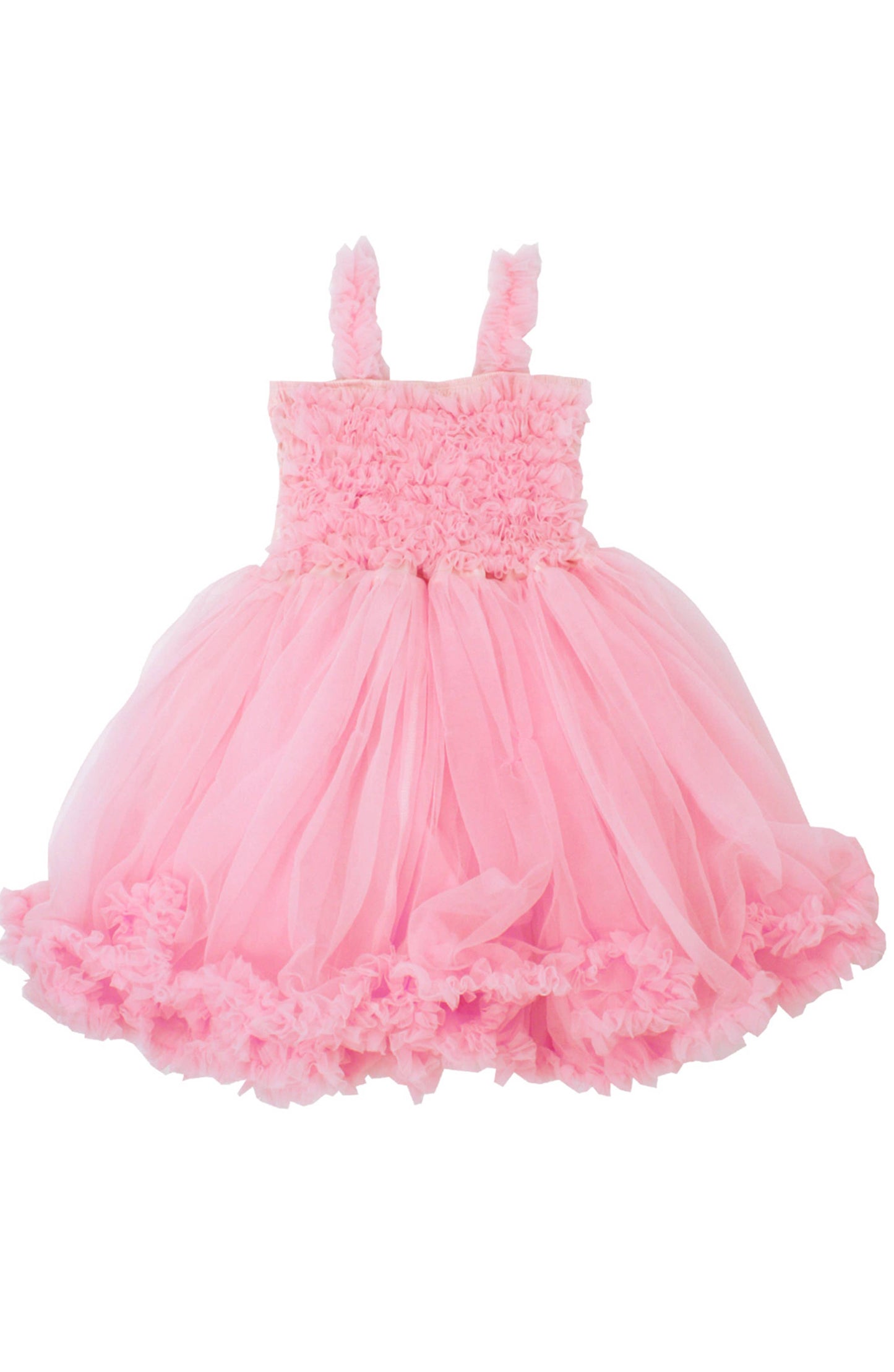 Girls Pink Tulle Sleeveless Princess Petti Dress