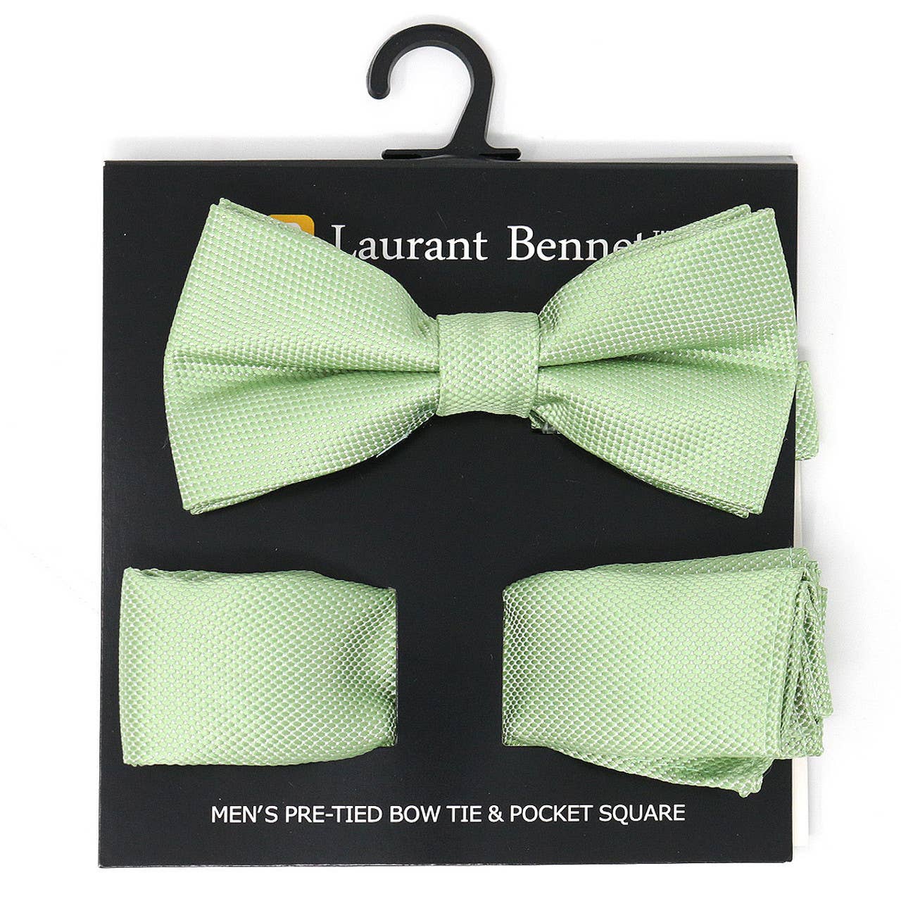 Poly Woven Men's Banded Bow Tie and Hanky Set - BTH6308