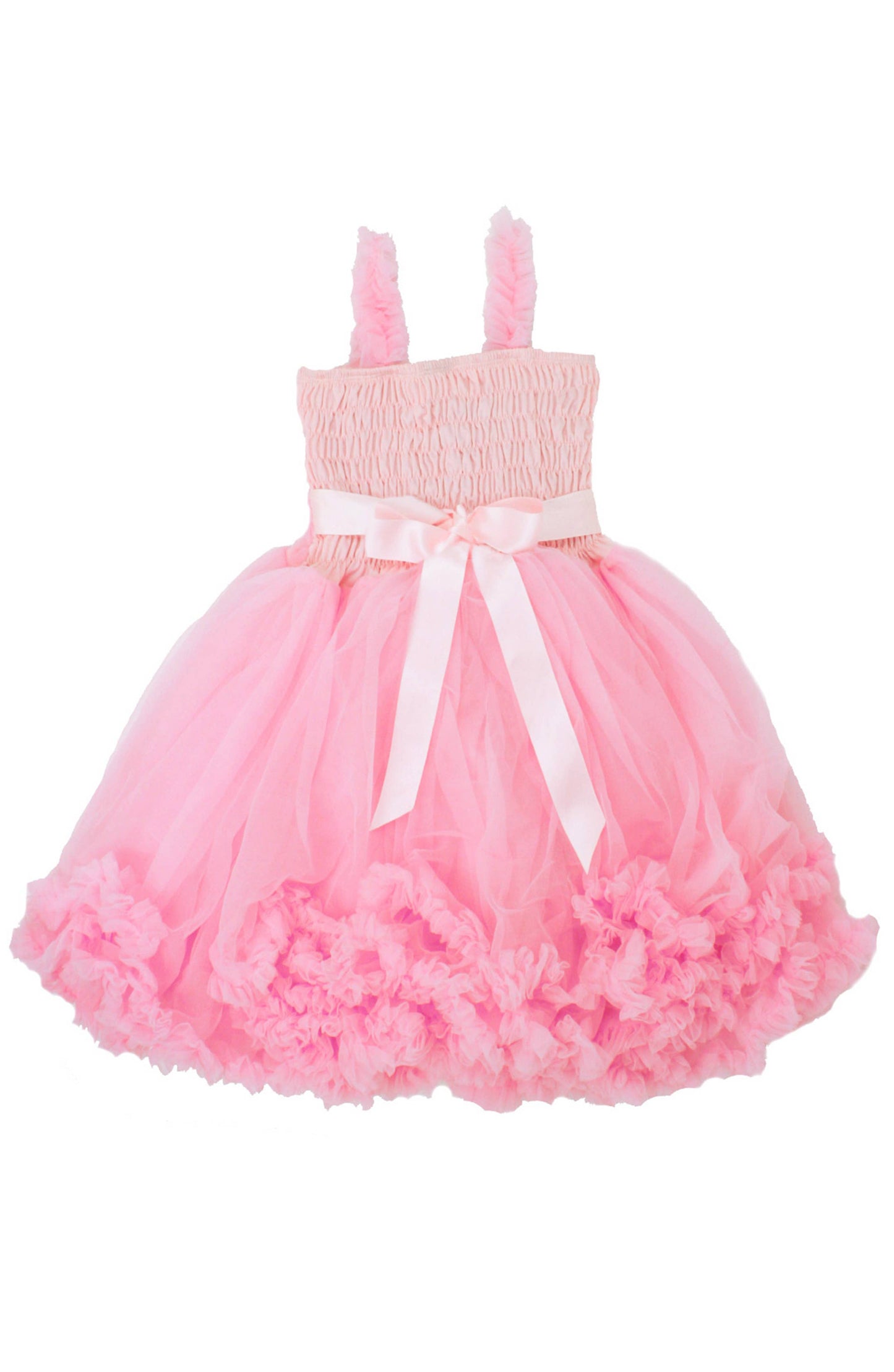 Girls Pink Tulle Sleeveless Princess Petti Dress