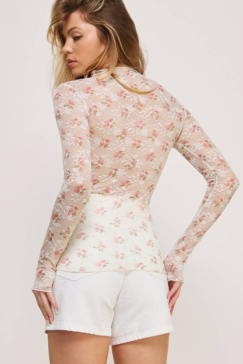 Dreamlight Floral Mesh Top