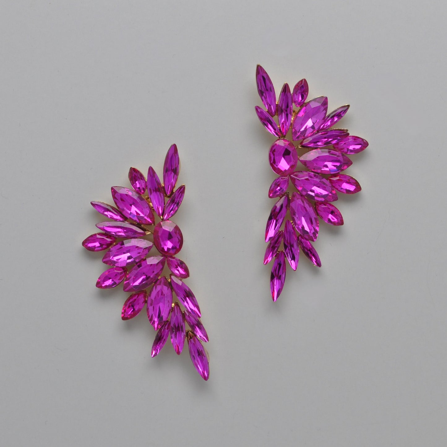 Fuchsia Large Fan Earrings