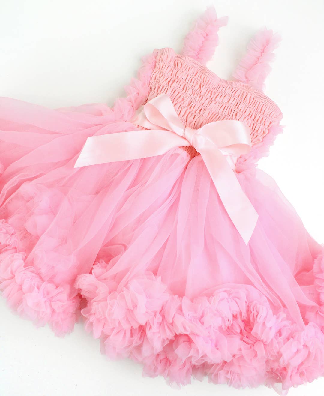Girls Pink Tulle Sleeveless Princess Petti Dress