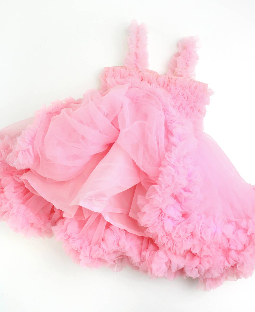 Girls Pink Tulle Sleeveless Princess Petti Dress