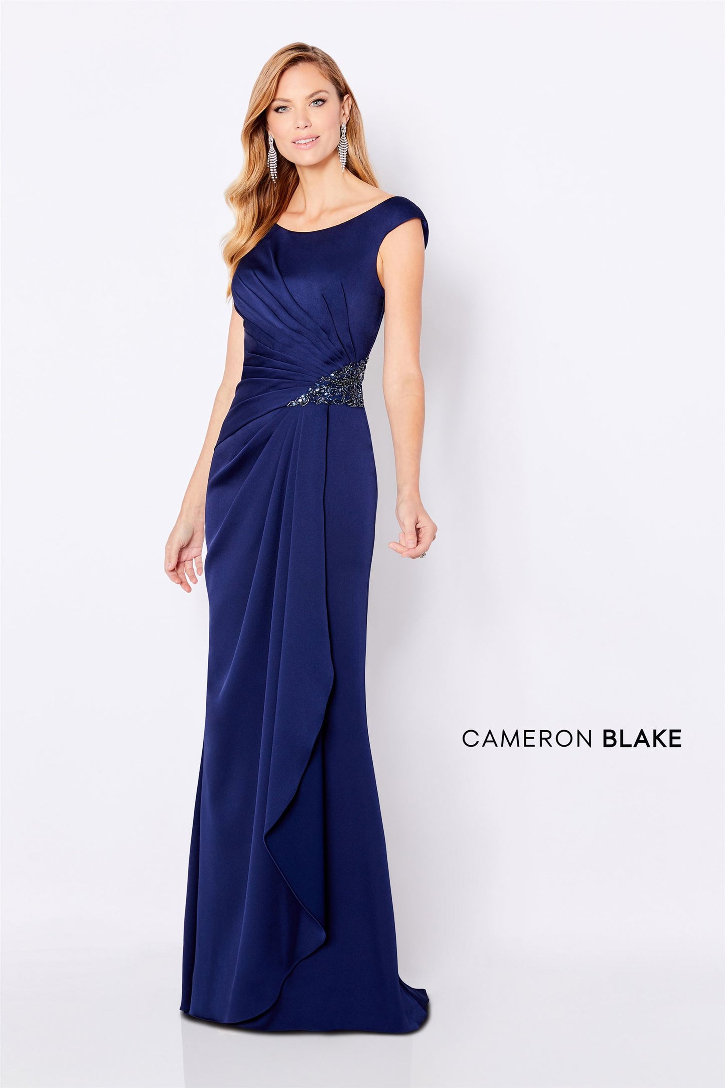219676 Cap Sleeve Ruched Sheath Mother's Gown by Cameron Blake