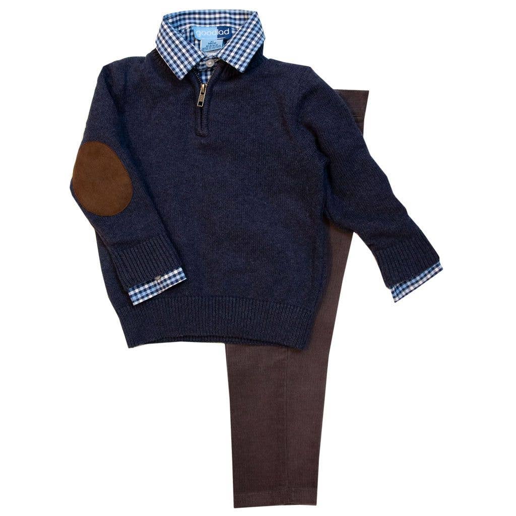 Good Lad 2/7 Boys Blue 1/4 Zip Sweater Set