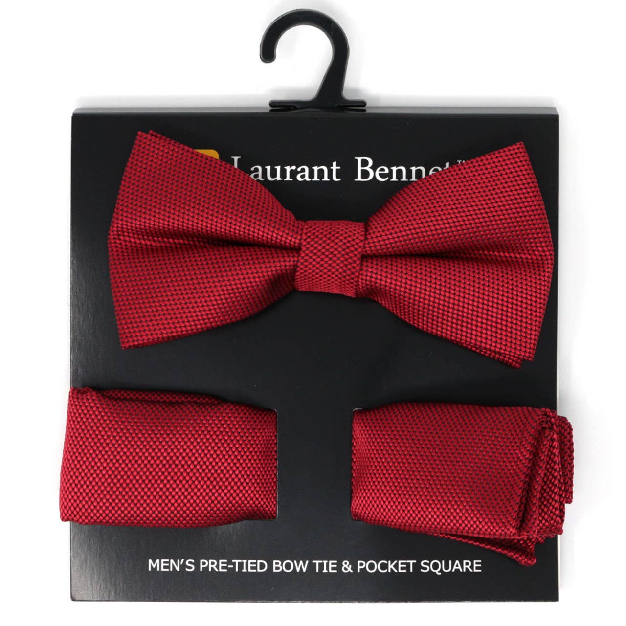 Poly Woven Men's Banded Bow Tie and Hanky Set - BTH6308