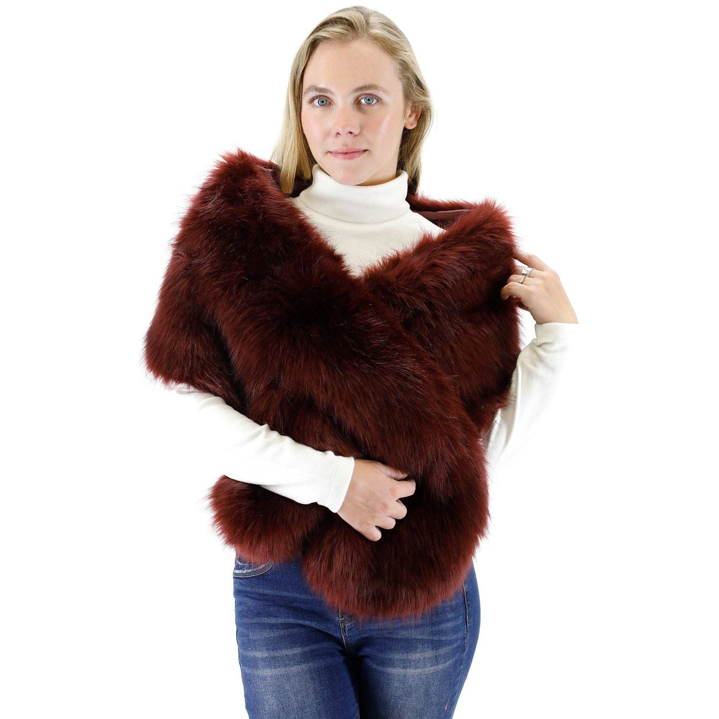 Faux Fur Shawl Wide