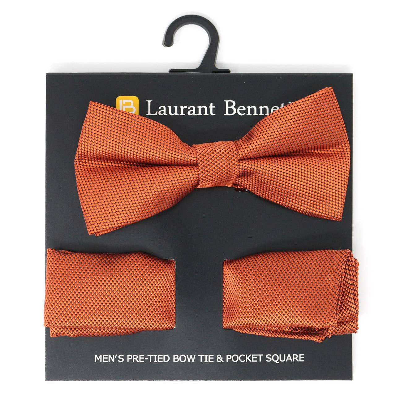 Poly Woven Men's Banded Bow Tie and Hanky Set - BTH6308