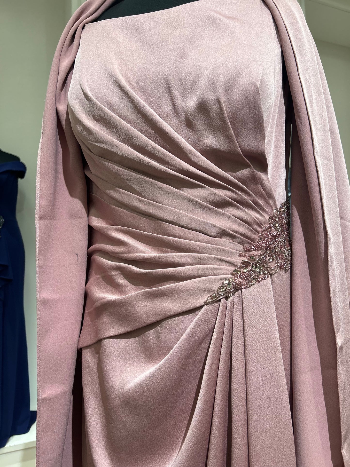 219676 Cap Sleeve Ruched Sheath Mother's Gown by Cameron Blake