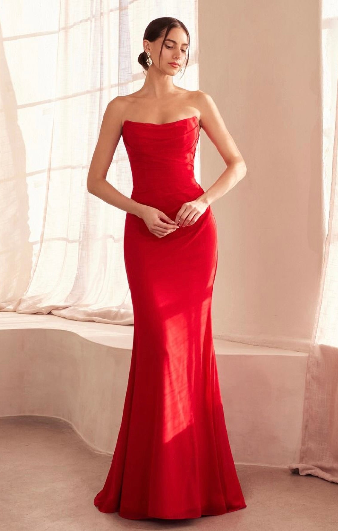 Ladivine T702 Crepe Drape Corset Dress