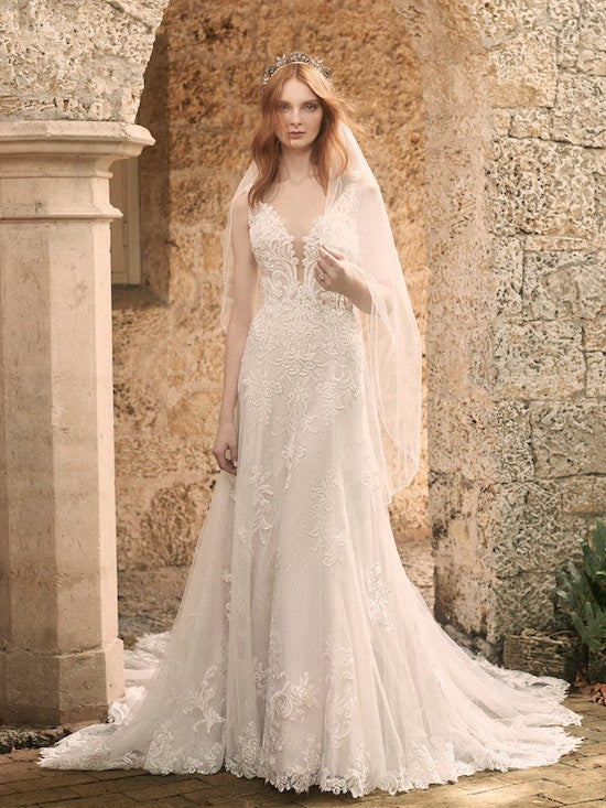 "Johanna" A-Line Illusion Lace Wedding Dress by Maggie Sottero