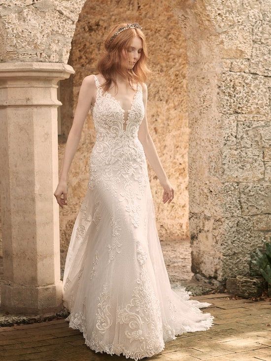 "Johanna" A-Line Illusion Lace Wedding Dress by Maggie Sottero