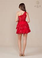 K855 Short One Shoulder Tiered Dress