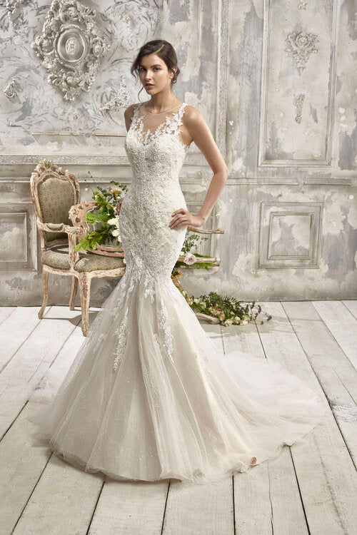 "Abby" Sleeveless Mermaid Lace Wedding Dress by Sean Philip Bridals