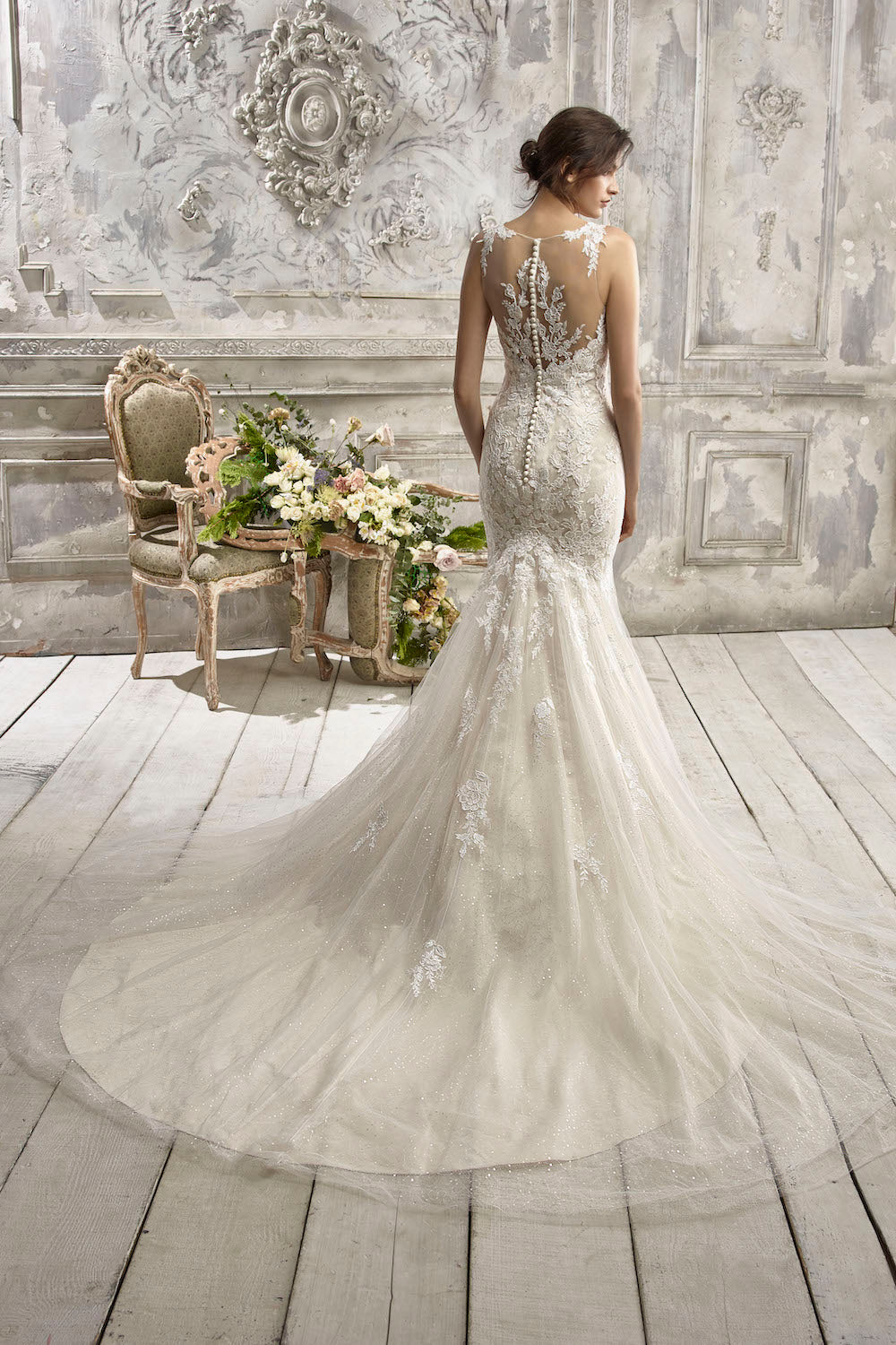 "Abby" Sleeveless Mermaid Lace Wedding Dress by Sean Philip Bridals