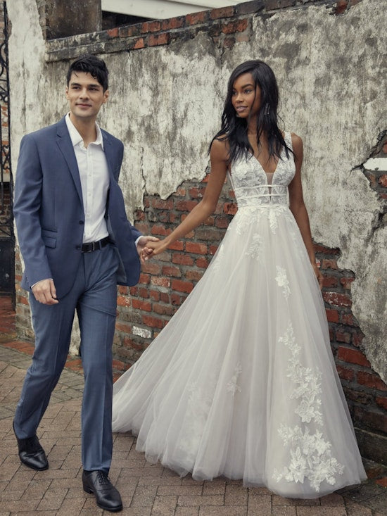 "Raelynn" Lace A-Line Wedding Dress by Rebecca Ingram