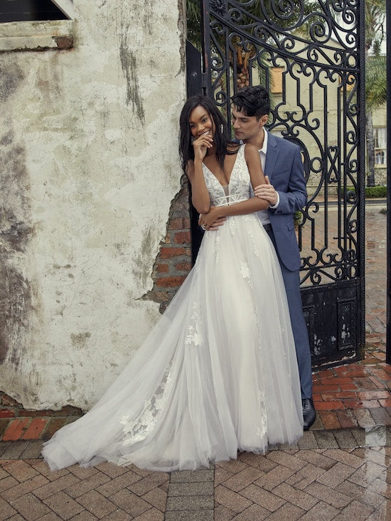 "Raelynn" Lace A-Line Wedding Dress by Rebecca Ingram