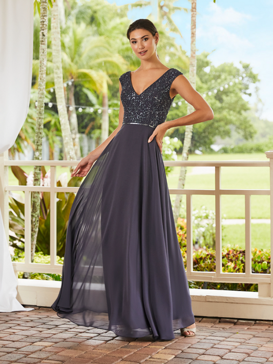 40173 Bridesmaid or Mother's Dress in Grey by Adrianna Papell