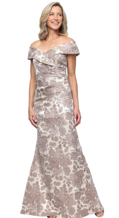 COMING SOON! Long Off the Shoulder Jacquard Dress