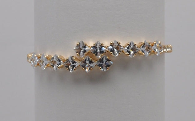Gold Cubic Zirconium Diamond Wrap Bracelet