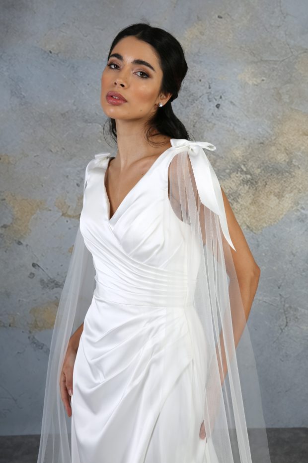 Satin Bow Shoulder Wings