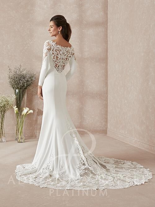 31153 Adrianna Papell Fit and Flare Crepe Wedding Dress