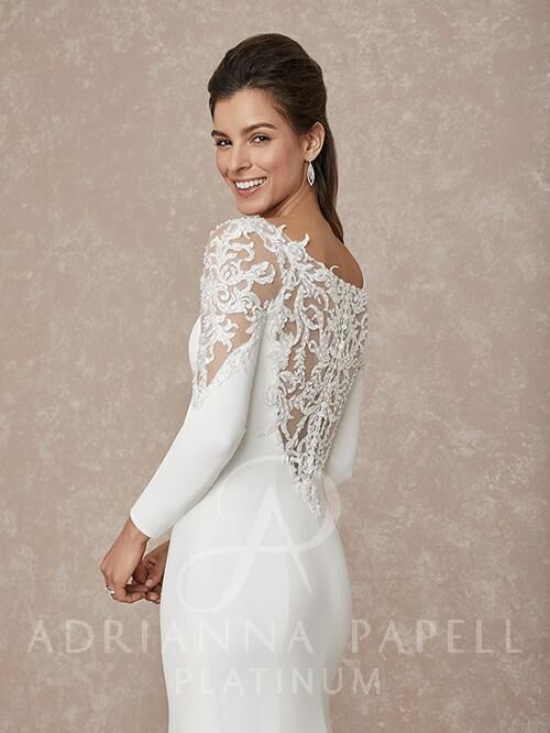 31153 Adrianna Papell Fit and Flare Crepe Wedding Dress