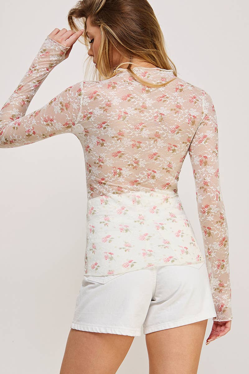 Dreamlight Floral Mesh Top