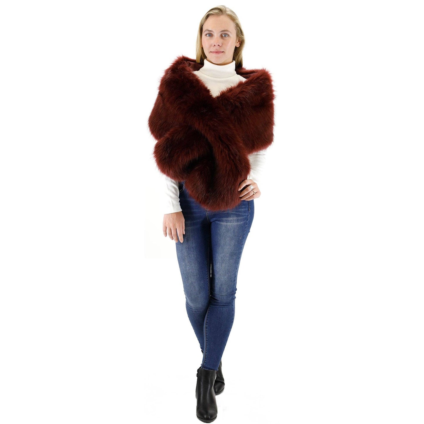 Faux Fur Shawl Wide