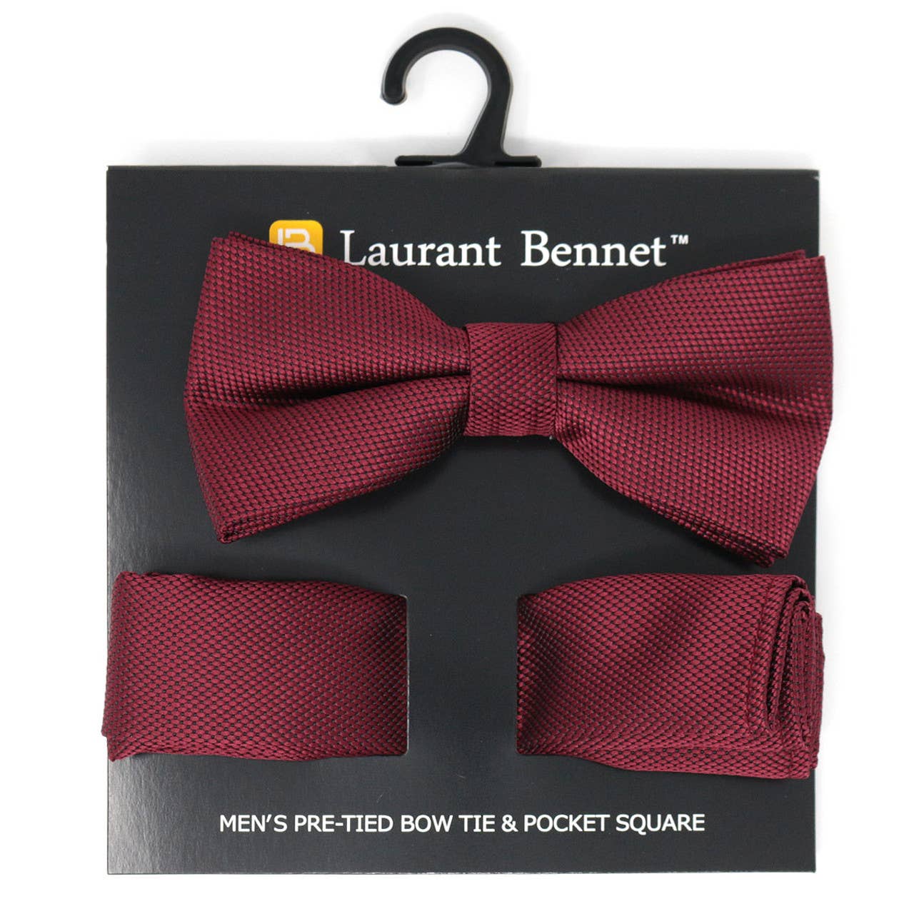 Poly Woven Men's Banded Bow Tie and Hanky Set - BTH6308