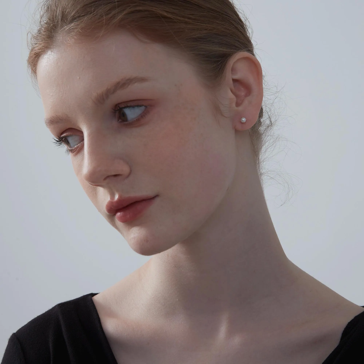 Tiny Pearl Cartilage Stud Earrings in 925 Sterling Silver