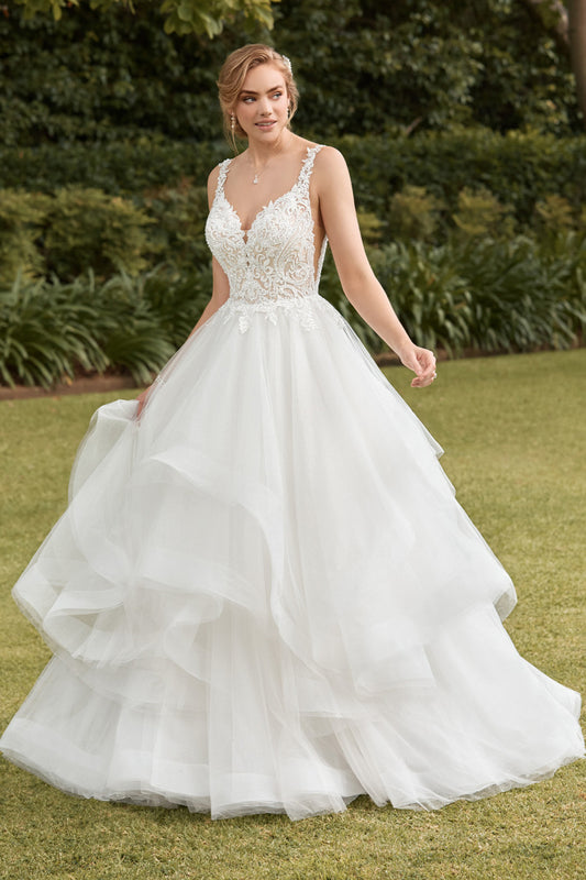 "Ashton" Y22184 Shimmery Ballgown with Beaded Bodice by Sophia Tolli