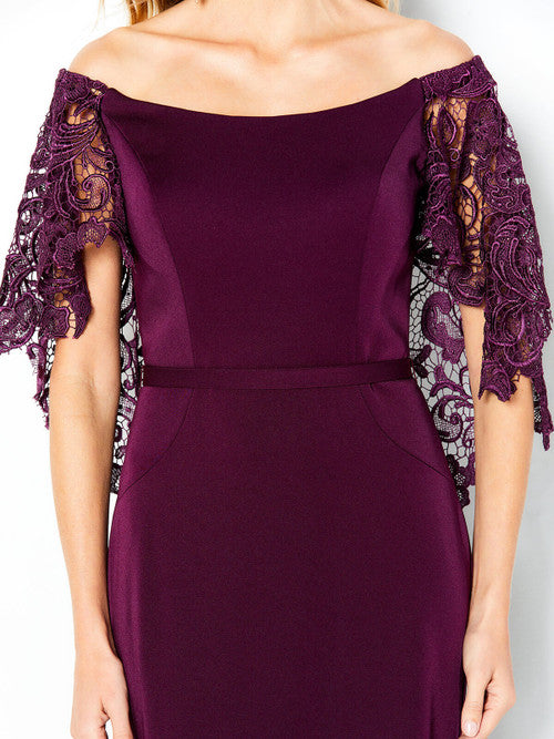 220632 Scoop Neckline Flutter Sleeve A-Line Mother's Dress by Cameron Blake