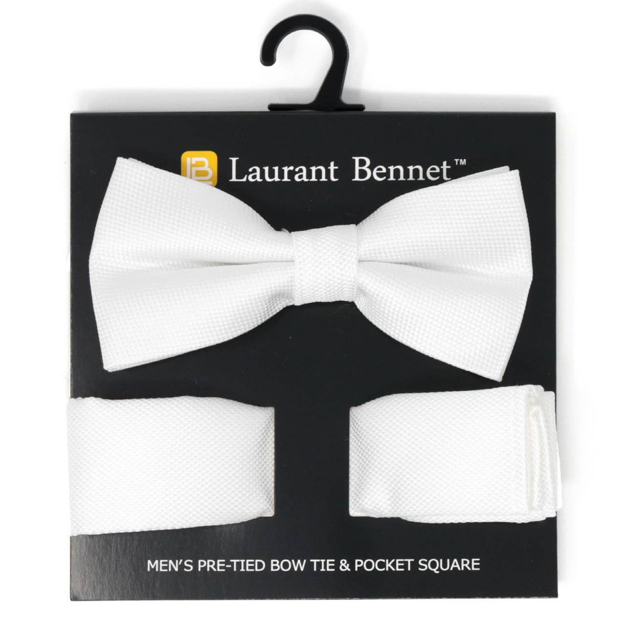 Poly Woven Men's Banded Bow Tie and Hanky Set - BTH6308