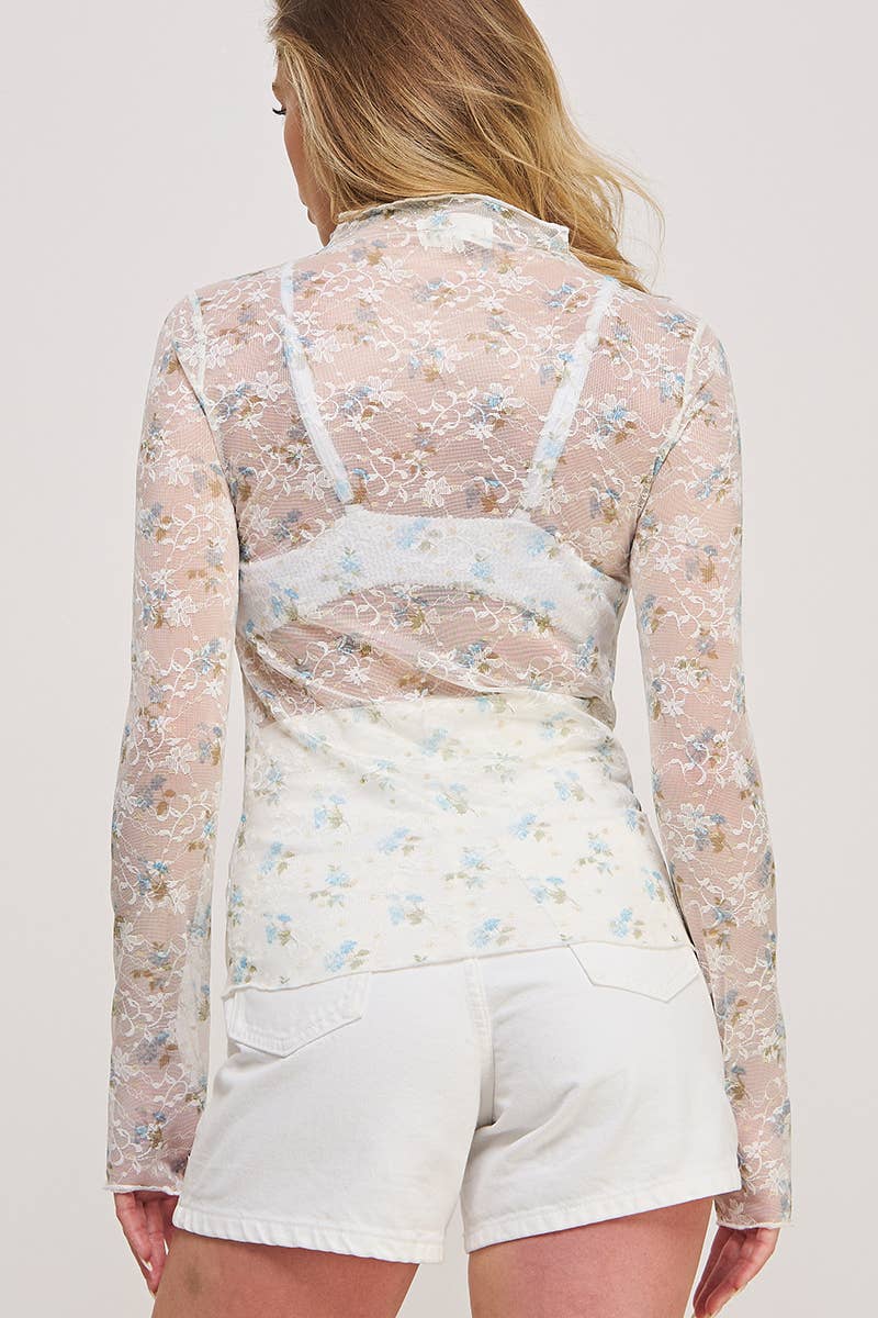 Dreamlight Floral Mesh Top