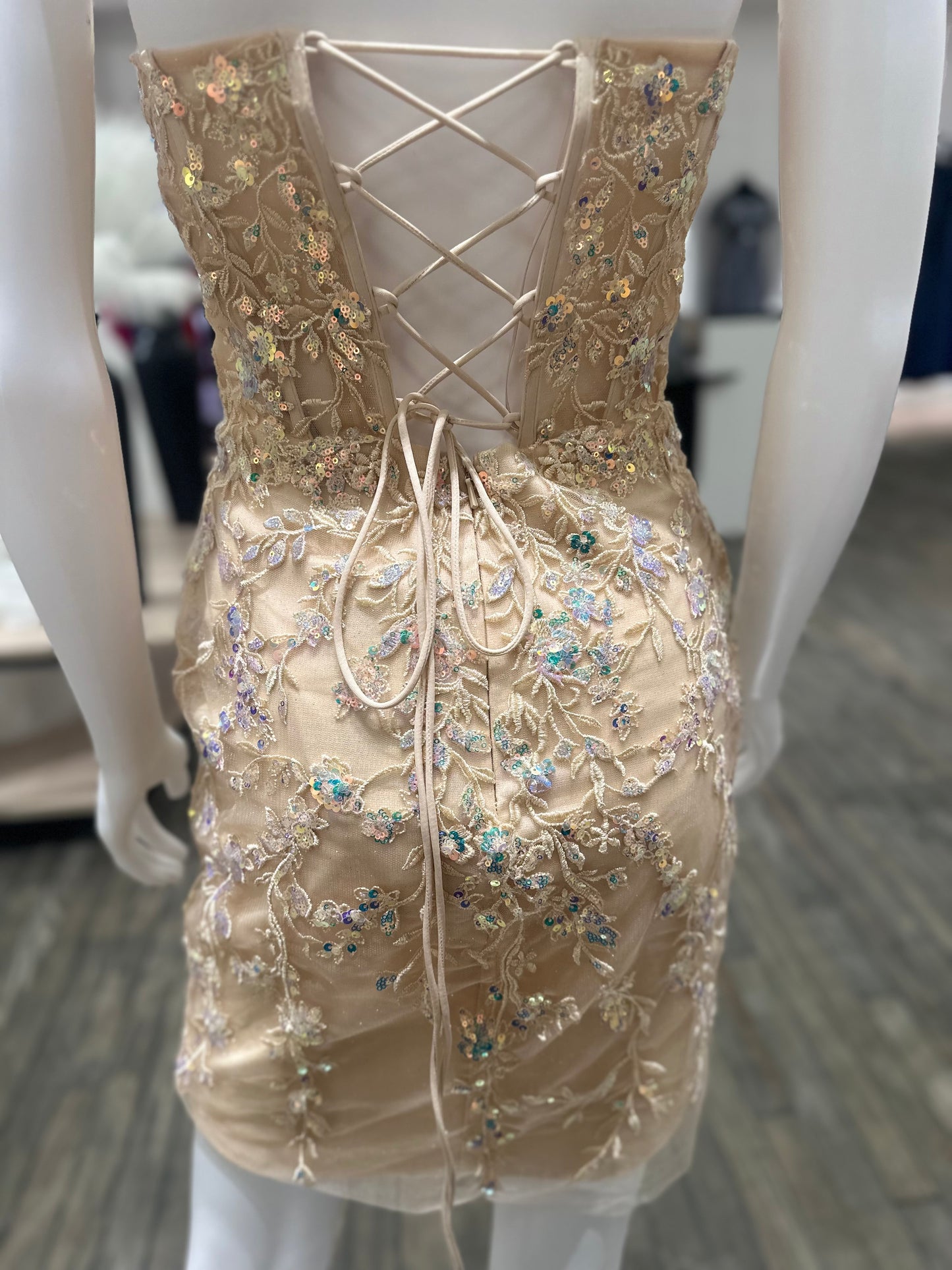 Elegance and Sparkle Lace short dress homecoming