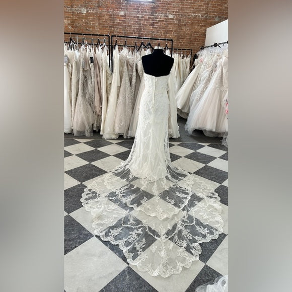 "Bridget Grace" Detachable Train Lace Jersey Wedding Dress by Sophia Tolli Y11946