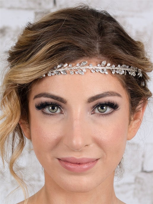 4624 Handmade Bridal Headband Tiara with Genuine Freshwater Pearls & Austrian Crystals