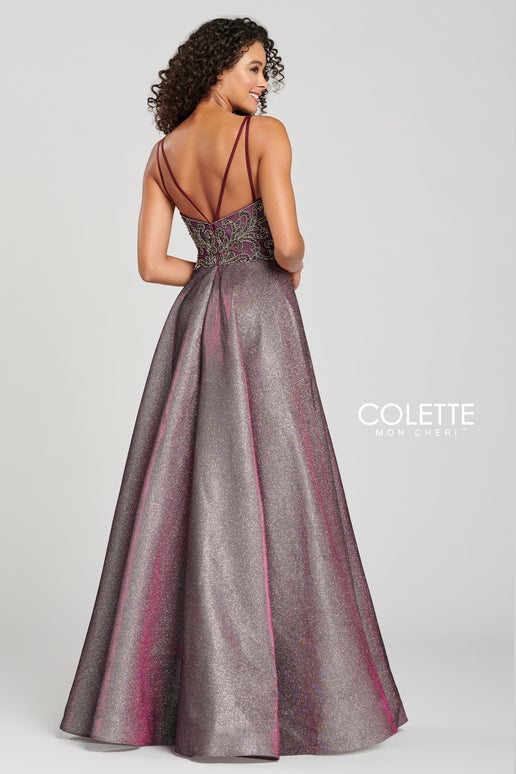 CL12043 Collette by Mon Cheri A-line Glitter Fabric