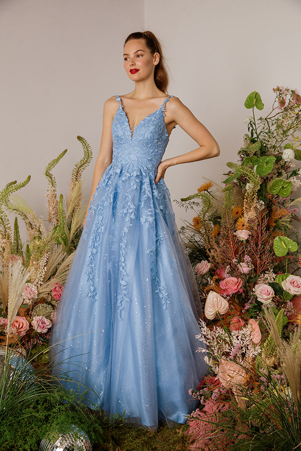 A Line 3-D Lace Glimmer Dress