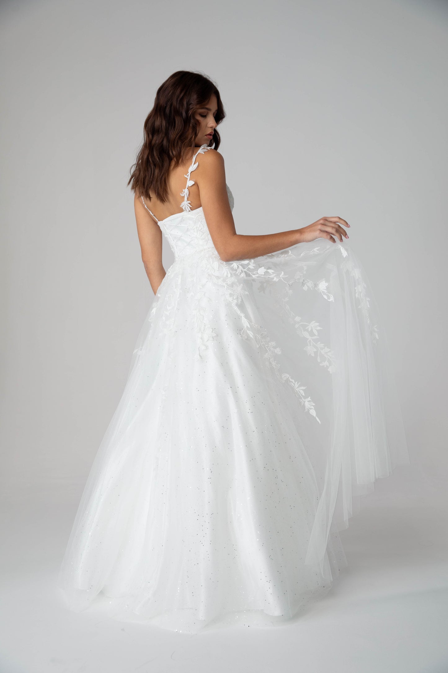 A Line 3-D Lace Glimmer Dress