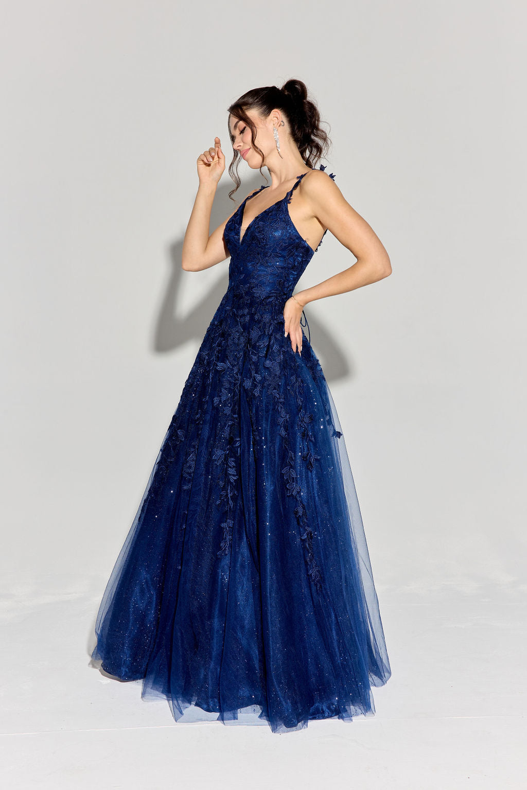 A Line 3-D Lace Glimmer Dress