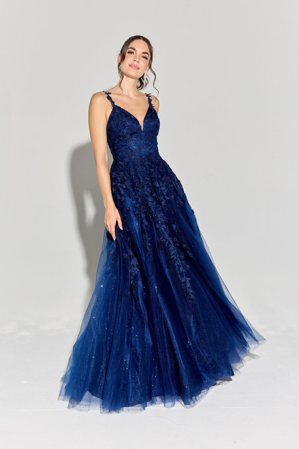 A Line 3-D Lace Glimmer Dress