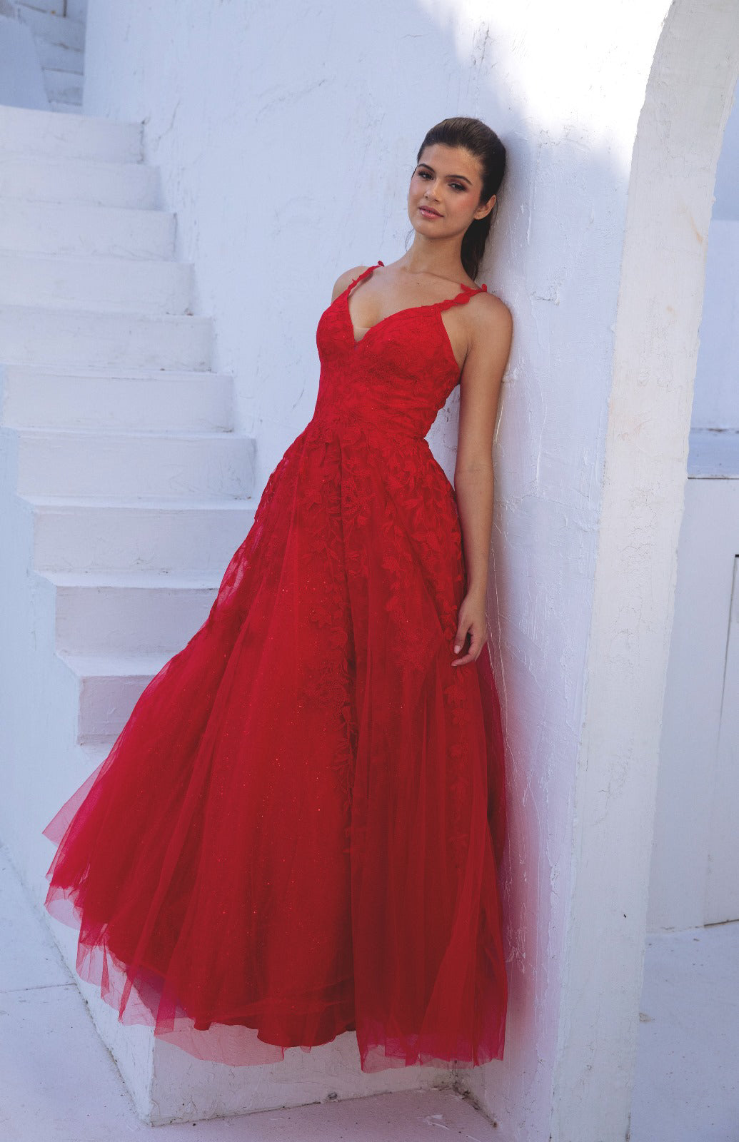 A Line 3-D Lace Glimmer Dress