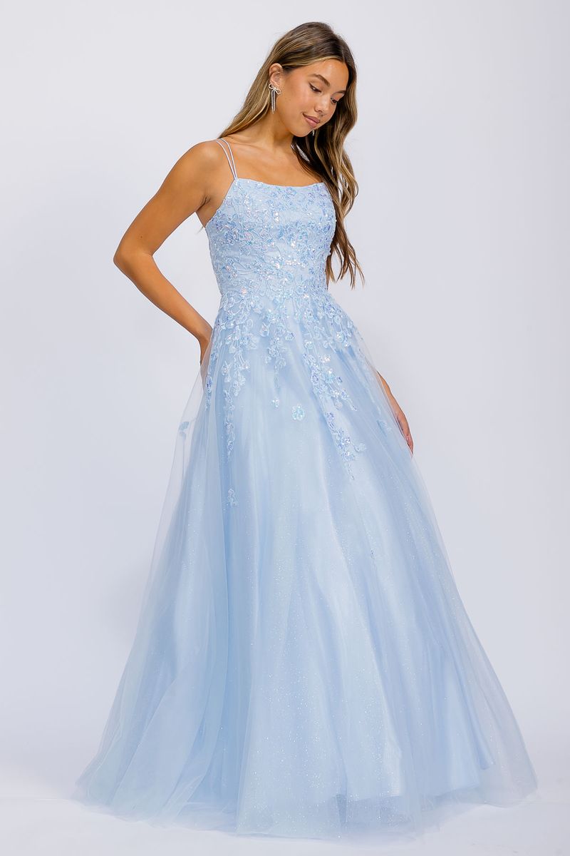 A Line Floral Lace Sequin Dress