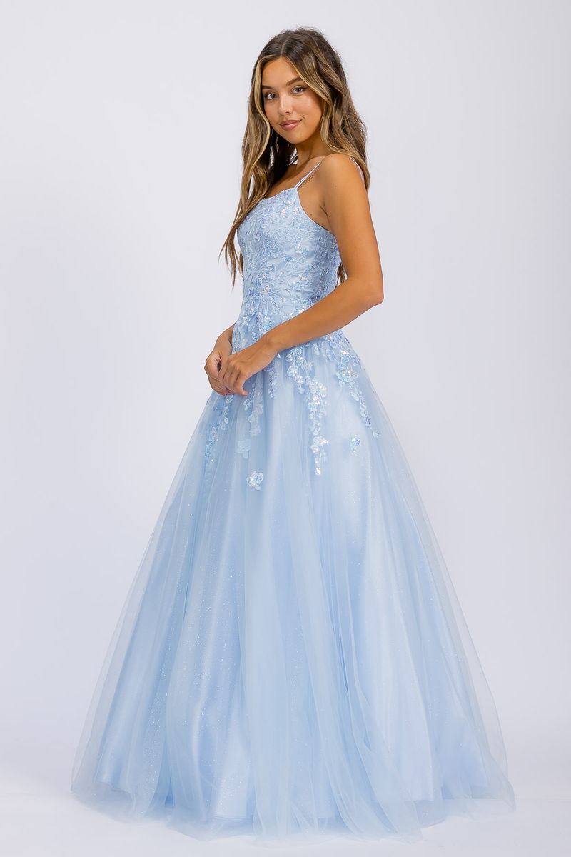 A Line Floral Lace Sequin Dress