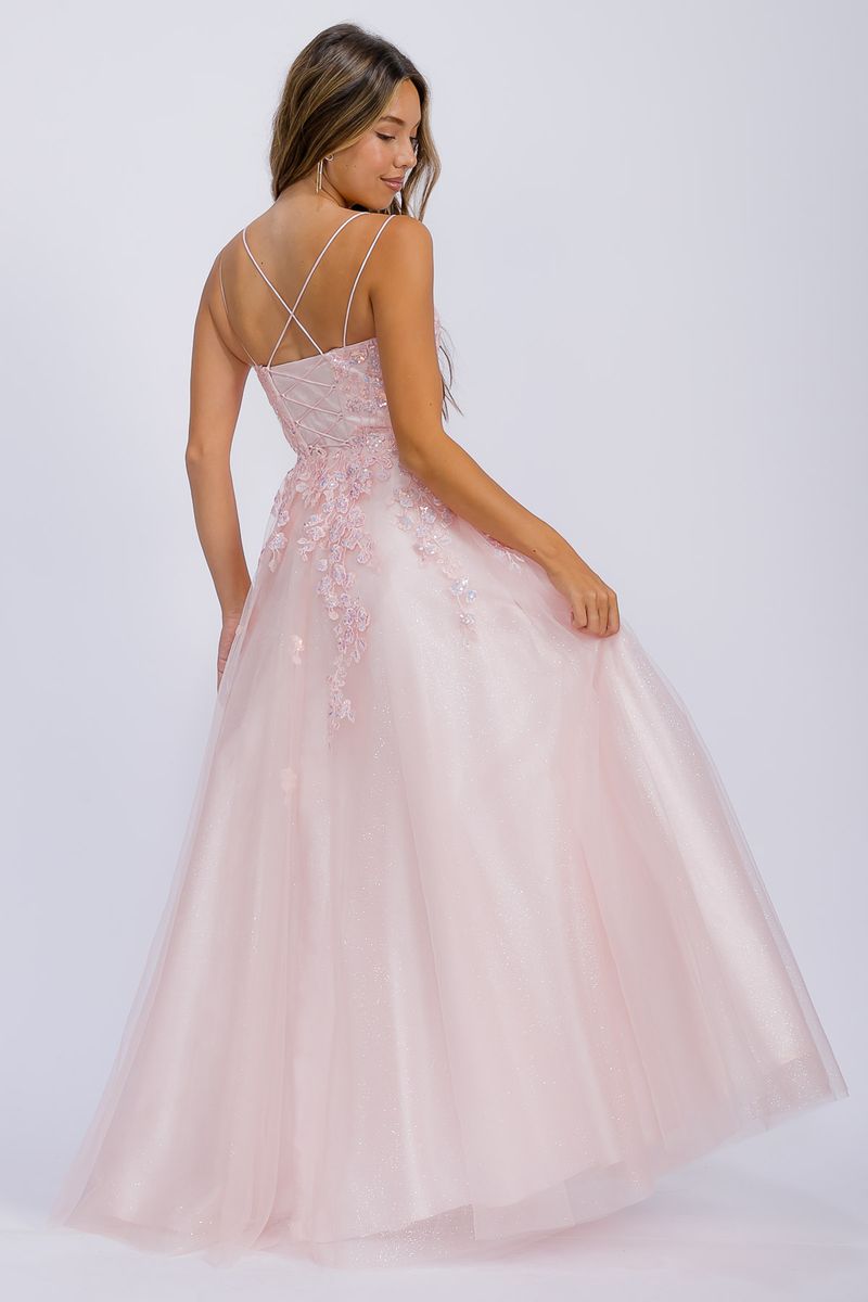 A Line Floral Lace Sequin Dress