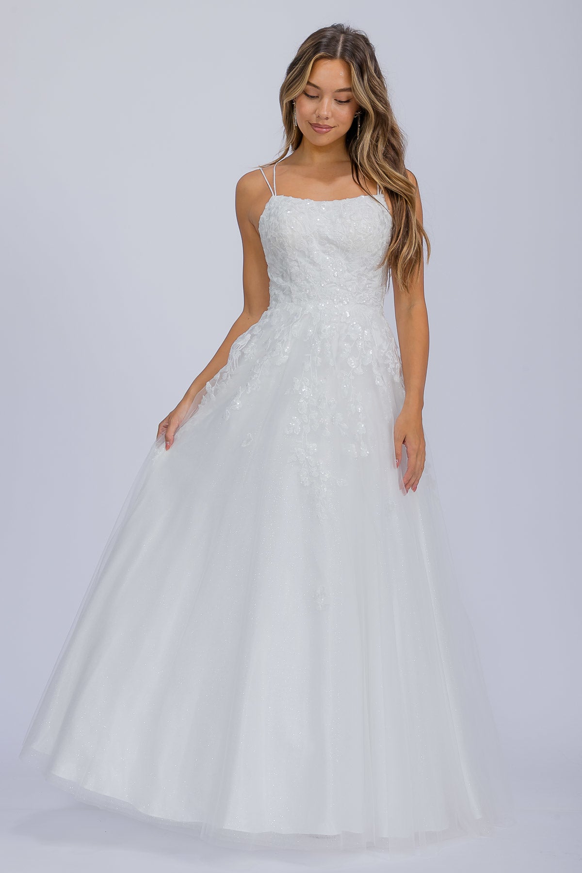 A Line Floral Lace Sequin Dress