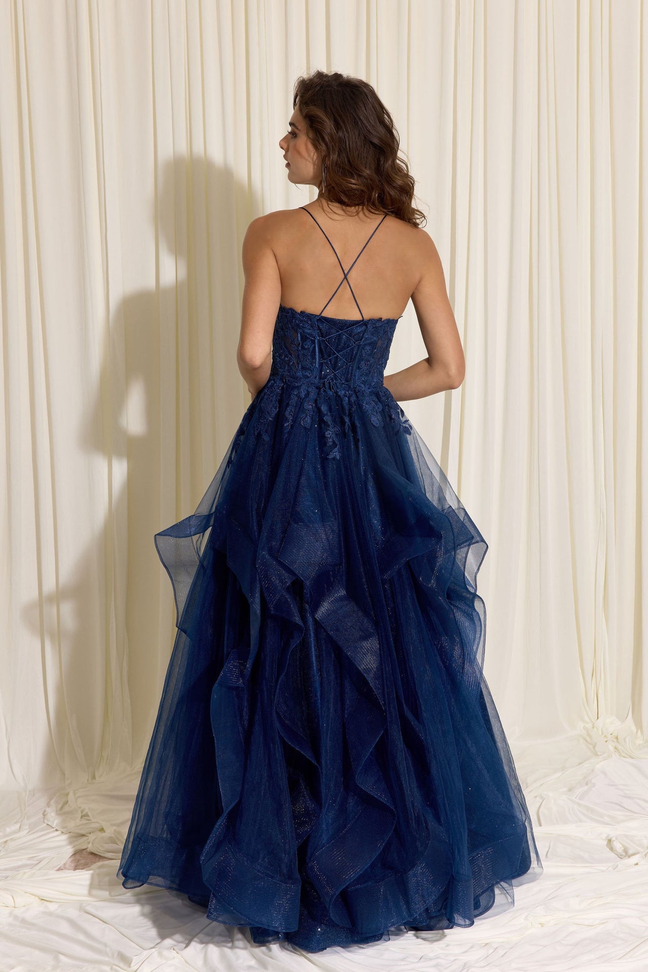 Layered Soft Tulle Ruffle Lace Embroidered Dress