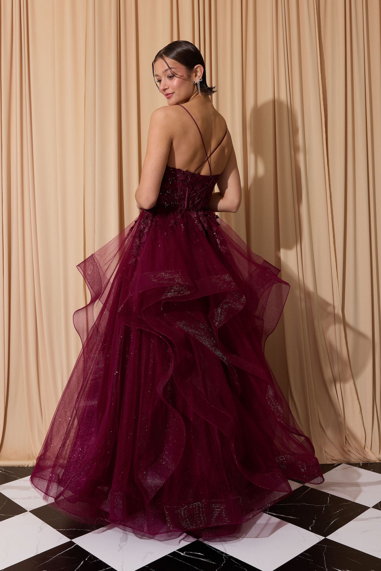 Layered Soft Tulle Ruffle Lace Embroidered Dress
